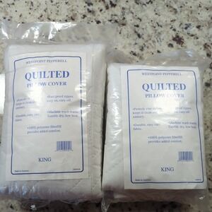 Vintage NOS Lot of 2 Westpoint Pepperell Quilted King Pillow Cover Made in USA